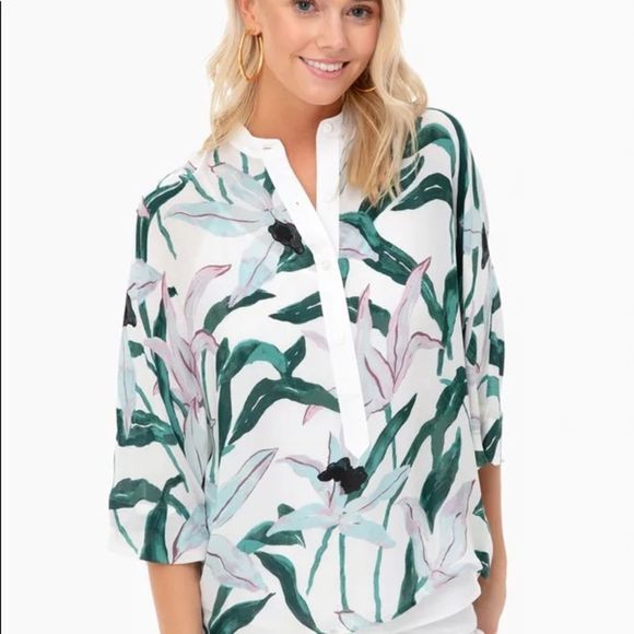 ❤️Tory Burch Desert Bloom Button Front Top S 2❤️ - Picture 1 of 5
